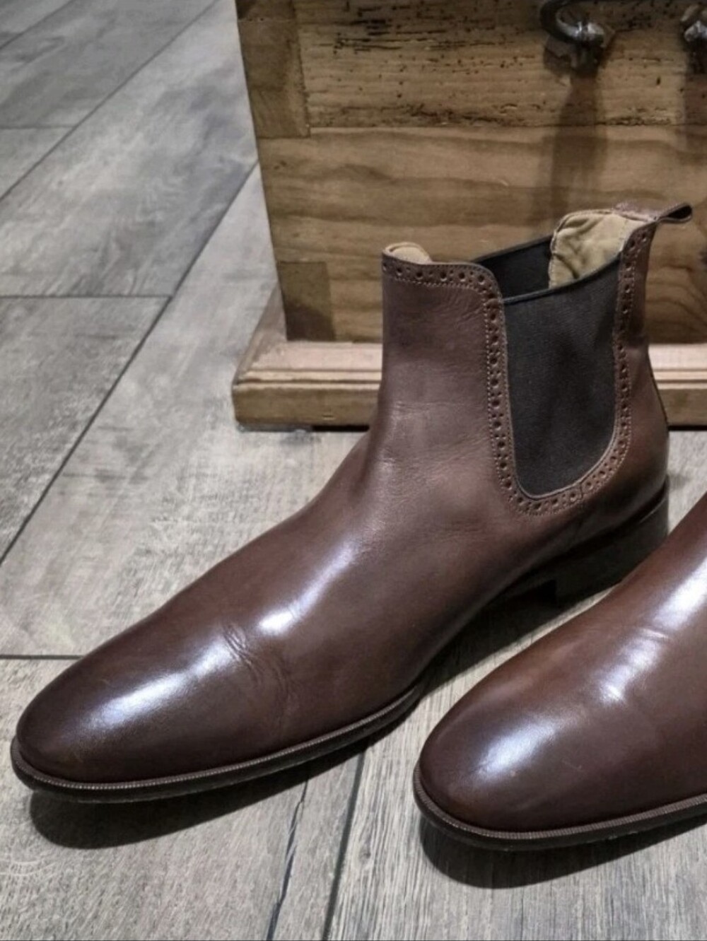 Johnston & Murphy Men's Brown Leather Chelsea Boots
